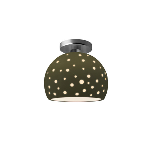 Perforated Small Globe Semi-Flush (254|CER-6357-MGRN-NCKL-LED1-700)