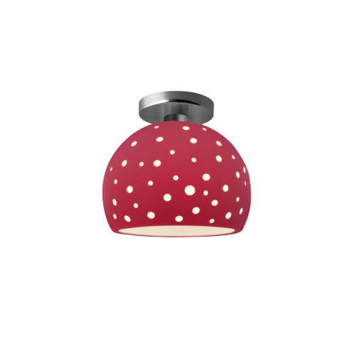 Perforated Small Globe Semi-Flush (254|CER-6357-CRSE-NCKL-LED1-700)