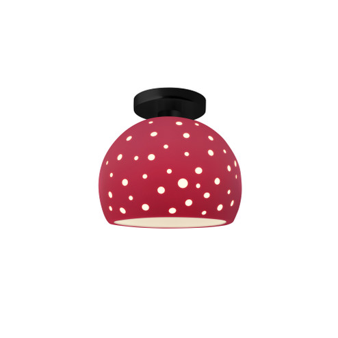 Perforated Small Globe Semi-Flush (254|CER-6357-CRSE-MBLK)