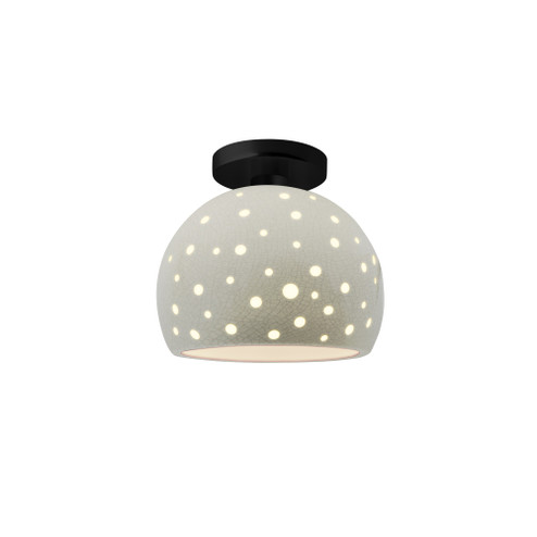 Perforated Small Globe Semi-Flush (254|CER-6357-CRK-MBLK)