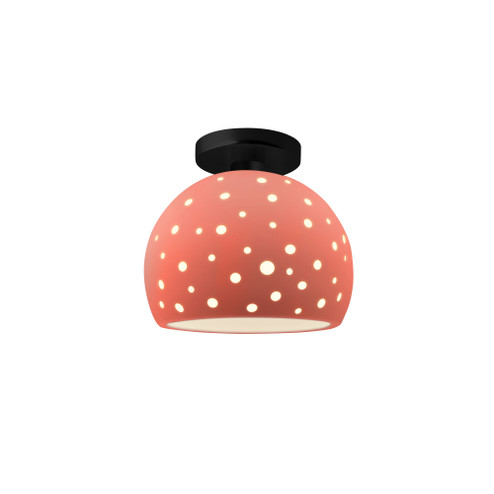 Perforated Small Globe Semi-Flush (254|CER-6357-BSH-MBLK)