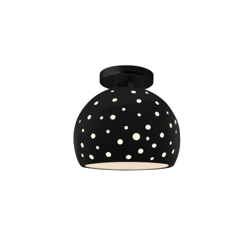 Perforated Small Globe Semi-Flush (254|CER-6357-BLK-MBLK-LED1-700)