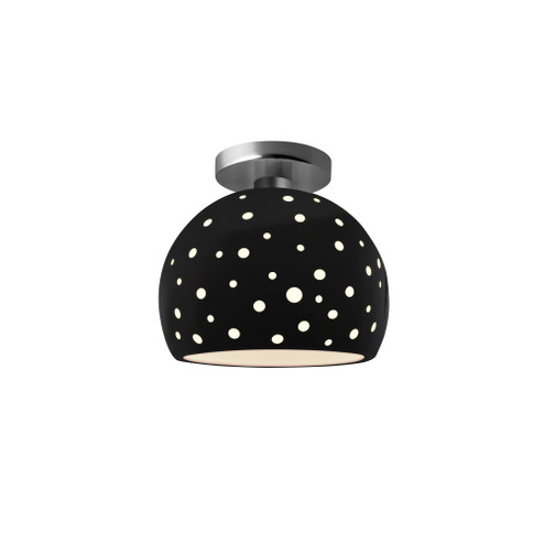 Perforated Small Globe Semi-Flush (254|CER-6357-BLK-NCKL)