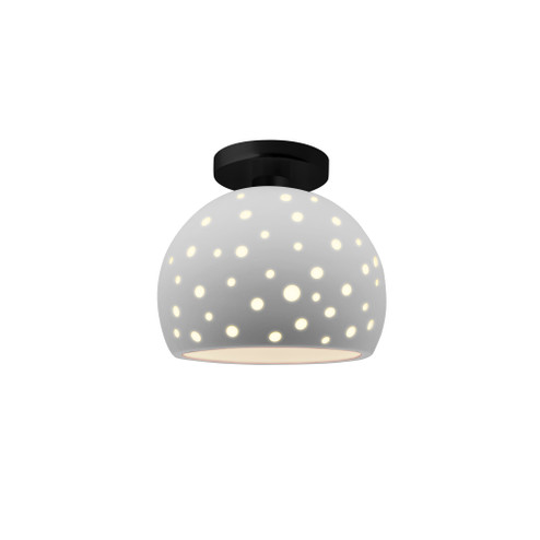 Perforated Small Globe Semi-Flush (254|CER-6357-BIS-MBLK-LED1-700)