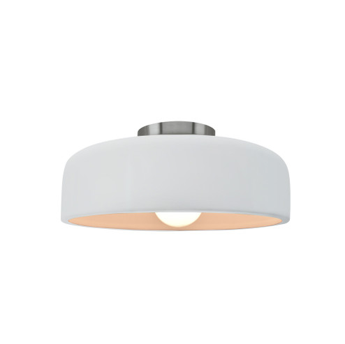 Small Spire Semi-Flush (254|CER-6340-WHT-NCKL)