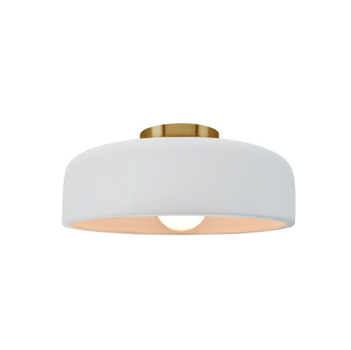 Small Spire Semi-Flush (254|CER-6340-WHT-BRSS-LED1-700)