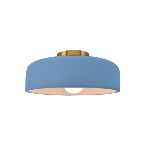 Small Spire Semi-Flush (254|CER-6340-SKBL-BRSS-LED1-700)