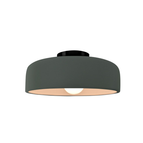 Small Spire Semi-Flush (254|CER-6340-PWGN-MBLK-LED1-700)