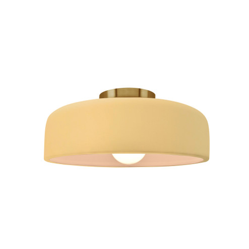 Small Spire Semi-Flush (254|CER-6340-MYLW-BRSS-LED1-700)