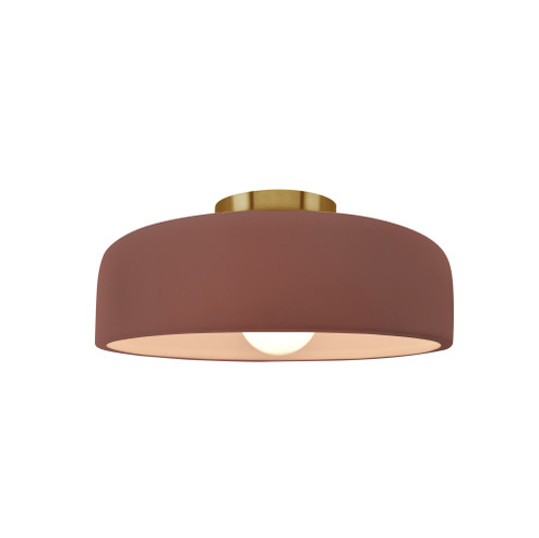 Small Spire Semi-Flush (254|CER-6340-CLAY-BRSS-LED1-700)