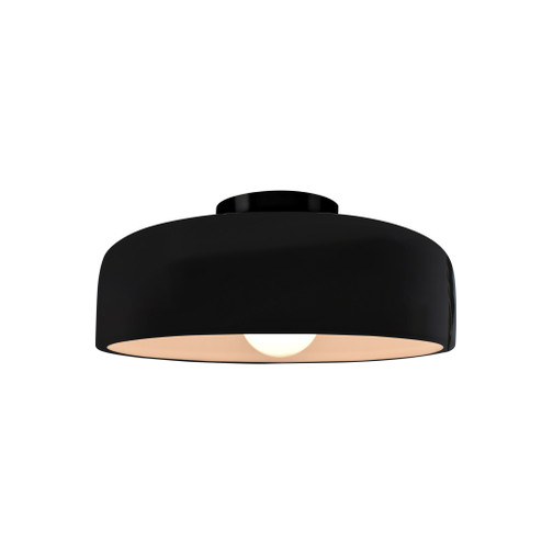 Small Spire Semi-Flush (254|CER-6340-BLK-MBLK-LED1-700)