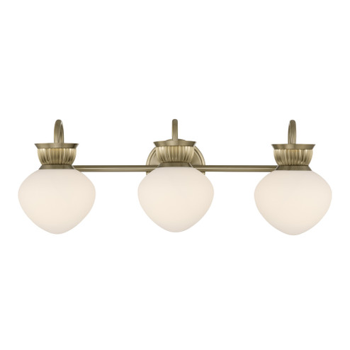 Melbourne 3-Light Bathroom Vanity Light in Noble Brass (128|8-1028-3-127)