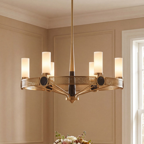 Farrell 6-Light Chandelier in Warm Brass by Dann Foley (128|1-2914-6-322)