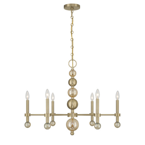 Crescent 6-Light Chandelier in Noble Brass (128|1-2511-6-127)
