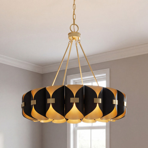 Pelham 16-Light Chandelier in Black Cashmere and True Gold (128|1-2414-16-343)
