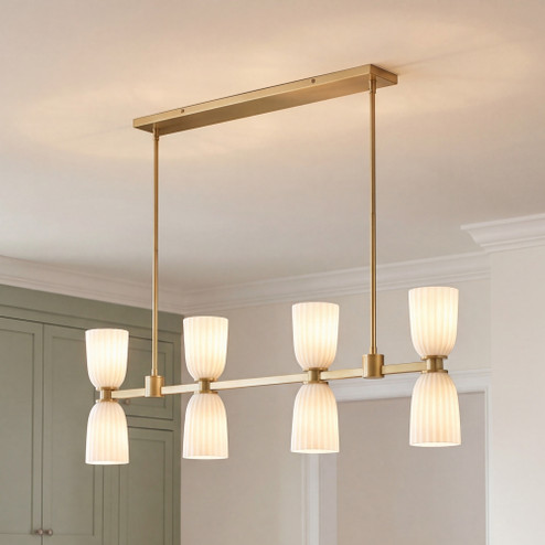 Baldwin 8-Light Linear Chandelier in Noble Brass (128|1-1249-8-127)