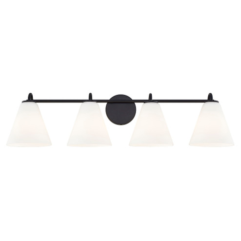 Pavia 4-Light Bath Bar (254|FSN-8364-OPAL-MBLK)