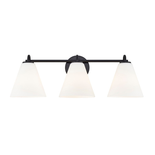 Pavia 3-Light Bath Bar (254|FSN-8363-OPAL-MBLK)