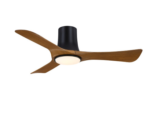 Corke 44 inch Indoor/Outdoor Smart Ceiling Fan with LED CCT Select Light Kit - Black with Koa Blades (90|FPD6644BLK)
