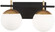 2 Light Bath in Weathered Black Finish with Gold Accents with Etched Opal Glass (77|P1352-618)