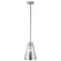 Rowland 11.5'' 1 Light Mini Pendant with Striated Mirrored Glass in Brushed Nickel (2|43792NI)