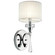 Parker Point 15.5'' 1 Light Wall Sconce with Optical Crystal Accents and Organza Fabric in Chrome (2|42634CH)