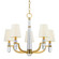 5 LIGHT CHANDELIER w/WHITE SHADE (57|985-AGB-WS)