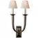 French Deco Horn Double Sconce (279|S 2021BZ-NP)