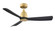 Kute 44 inch Indoor/Outdoor Ceiling Fan - Brushed Satin Brass with Black blades (90|FPD8547BSBL)