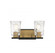 Sidney 2-Light Bathroom Vanity Light in Matte Black with Warm Brass Accents (128|8-1720-2-143)