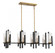 Midland 8-Light Linear Chandelier in Matte Black with Warm Brass Accents (128|1-1907-8-143)