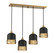 Eclipse 4-Light Linear Chandelier in Matte Black with Warm Brass Accents (128|1-1811-4-143)