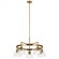 Eastmont 5 Light Chandelier with Clear Glass Brushed Natural Brass and Walnut Wood (2|52403BNB)
