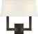 Square Tube Double Sconce in Bronze with Linen Single Shade (279|SL 2820BZ-L2)