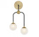 Couplet 2-Light Wall Sconce in Matte Black with Warm Brass Accents (128|9-6696-2-143)