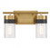 Brickell 2-Light Bathroom Vanity Light in Warm Brass and Black (128|8-3600-2-322)