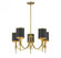 Quincy 5-Light Chandelier in Matte Black with Warm Brass Accents (128|1-9945-5-143) Quincy 5-Light Chandelier in Matte Black with Warm Brass Accents (128|1-9945-5-143)