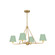 Xavier 4 Light Vibrant Gold + Green Chandelier (205|XAV-B9304-VG-GR)