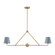 Xavier 42'' Vibrant Gold + Blue Linear Chandelier (205|XAV-B9302-VG-BL)
