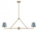 Xavier 2 Light Vibrant Gold + Blue Chandelier (205|XAV-B9302-VG-BL)