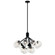 Silvarious 30 Inch 12 Light Convertible Chandelier with Clear Crackled Glass in Black (2|52701BK)
