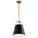 Etcher 13 Inch 1 LT Pendant with Etched Painted White Glass Diffuser in Black and Champagne Bronze (2|52710BK)