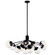 Silvarious 48 Inch 12 Light Linear Convertible Chandelier with Clear Glass in Black (2|52703BKCLR)