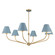 Xavier 6 Light Vibrant Gold + Blue Chandelier (205|XAV-B9319-VG-BL)