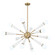Zodiac 34'' Aged Brass + Matte White Chandelier (205|3812-AG-MT)