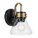 Farum 9.5'' 1-Light Wall Sconce with Clear Glass in Black (2|55153BKCLR)