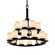 Dakota 21-Light 2-Tier Ring Chandelier (254|FAB-8767-10-CREM-MBLK)