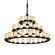 Dakota 45-Light 3-Tier Ring Chandelier (254|FAB-8714-10-CREM-MBLK)