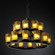 Dakota 21-Light 2-Tier Ring Chandelier (254|GLA-8767-16-WHTW-MBLK)