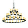 Dakota 45-Light 3-Tier Ring Chandelier (254|CNDL-8714-14-CREM-MBLK)